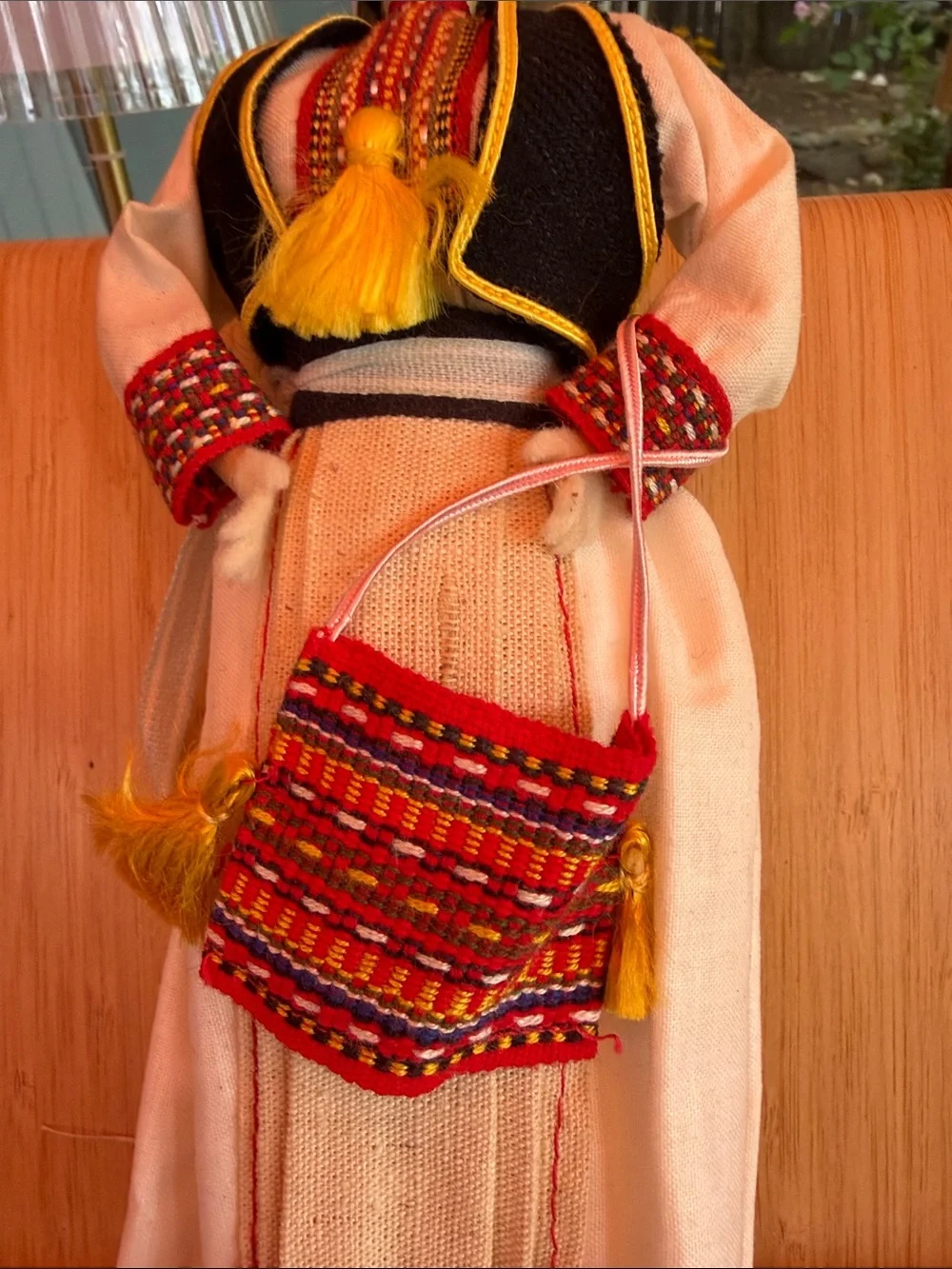 Traditional Folk Doll in Red & Cream Costume